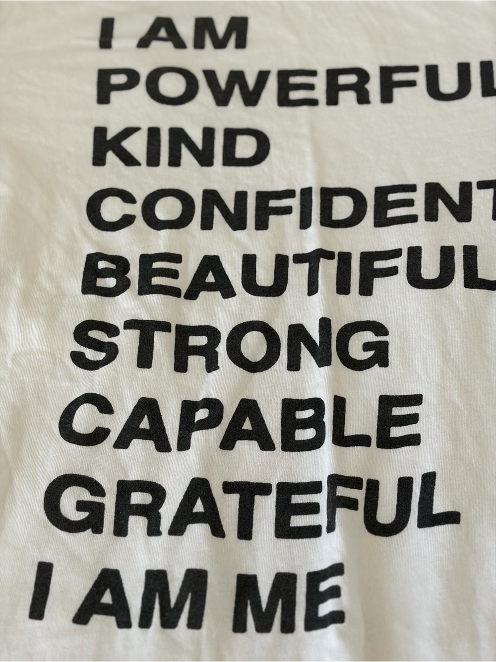 Anine Bing White Graphic Tee with Black Empowerment Text